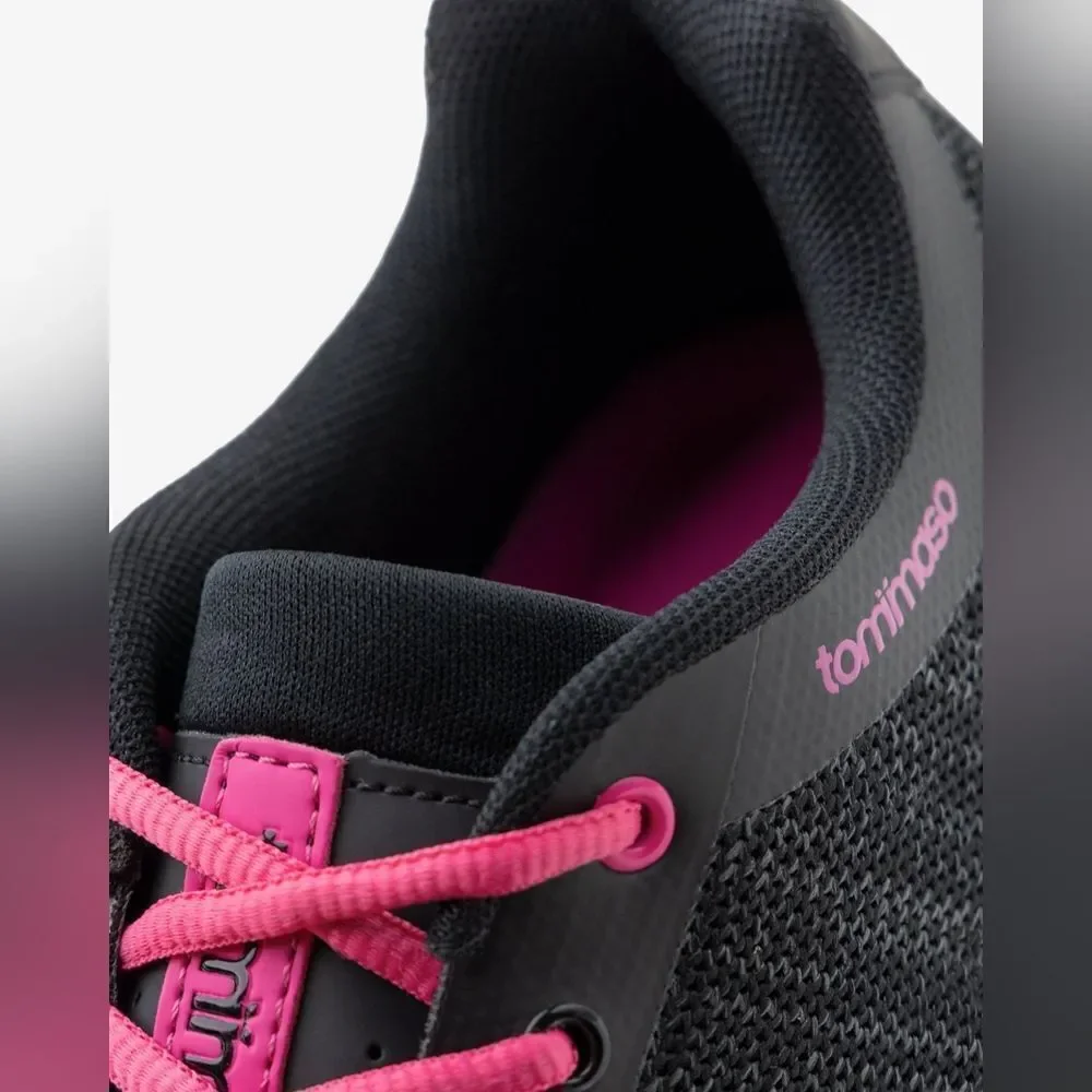 Tommaso Pista Aria‎ Knit cycling shoes Size 8 in Black /pink NWT and in box